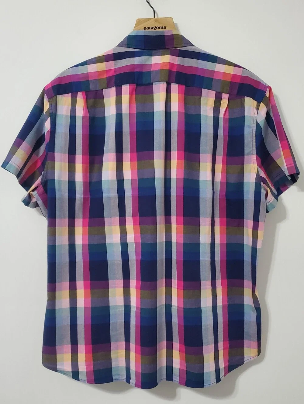 J. Crew Flex Short Sleeve Button Down Slim Fit Shirt Plaid Mens XL